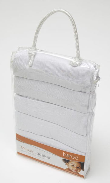 Baroo Muslin Squares Pack Of 6 White