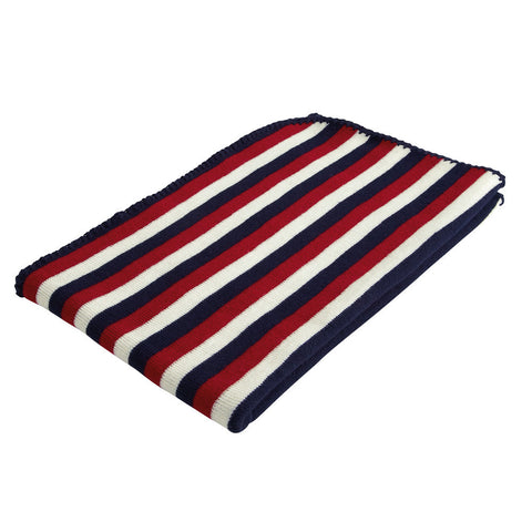 Baroo Knitted Striped Pram Blanket