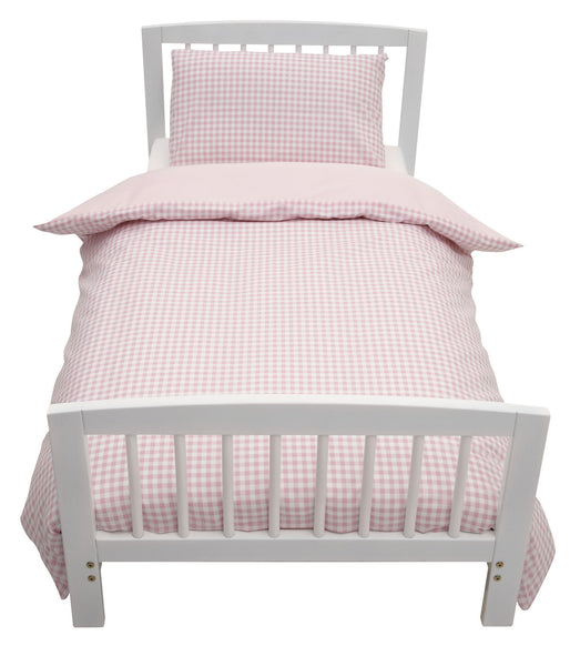Baroo Pink Gingham Cotbed Duvet Cover And Pillow Case Set