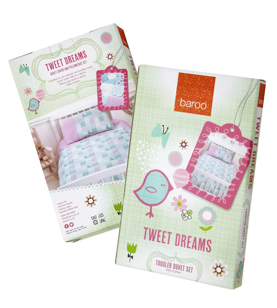 Baroo Tweetdreams Cotbed Duvet Cover And Pillow Case Set