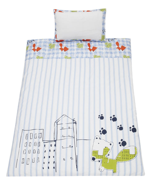 Baroo Urban Fox Cotbed Duvet Cover And Pillow Case Set