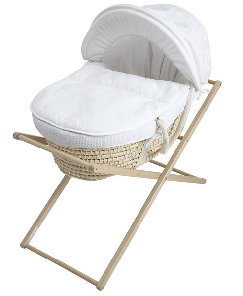 Baroo White Waffle Moses Basket