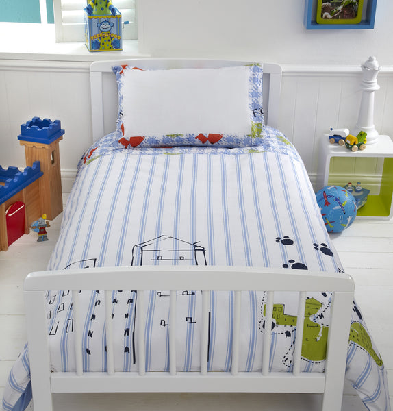 Baroo Urban Fox Cotbed Duvet Cover And Pillow Case Set